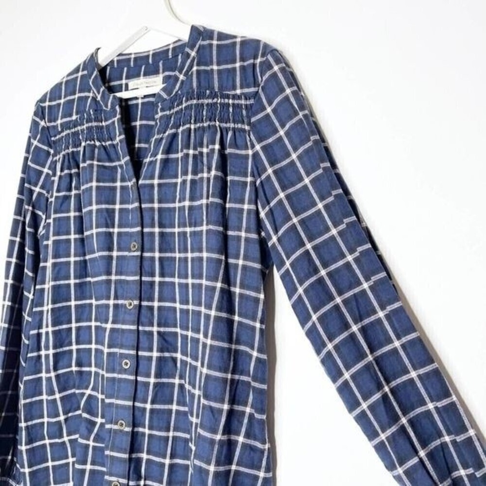 41 HAWTHORN Mataya Smocked Flannel Shirt  - Picture 4 of 11